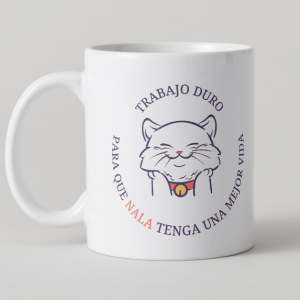 Taza Personalizada Trabajo Duro Gato