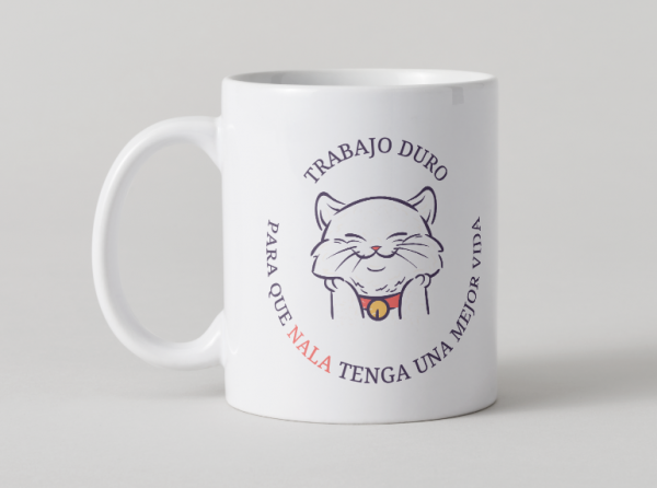 Taza Personalizada Trabajo Duro Gato