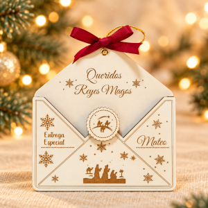 Sobre de Madera Personalizado Reyes Magos