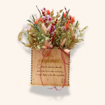 Caja de madera con flores preservadas