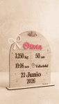 Placa de nacimiento personalizada en madera