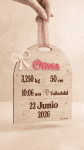 Placa de nacimiento personalizada en madera