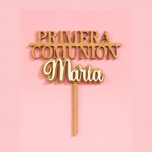 Cake topper personalizado de madera