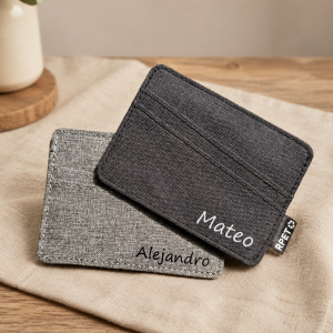 Tarjetero de tela personalizado