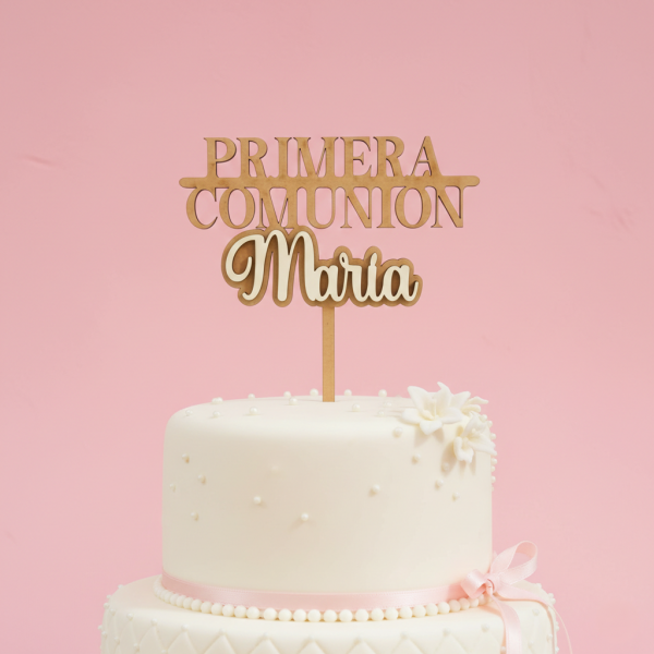 Cake topper personalizado de madera