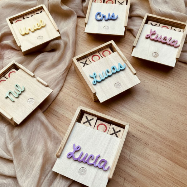 Juego 3 en raya mini de madera