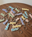 Llavero personalizado con base de madera natural