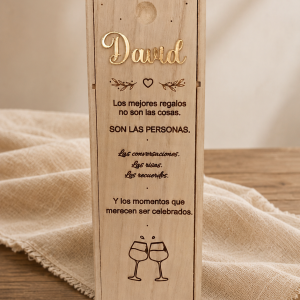 Caja de madera para vino personalizada