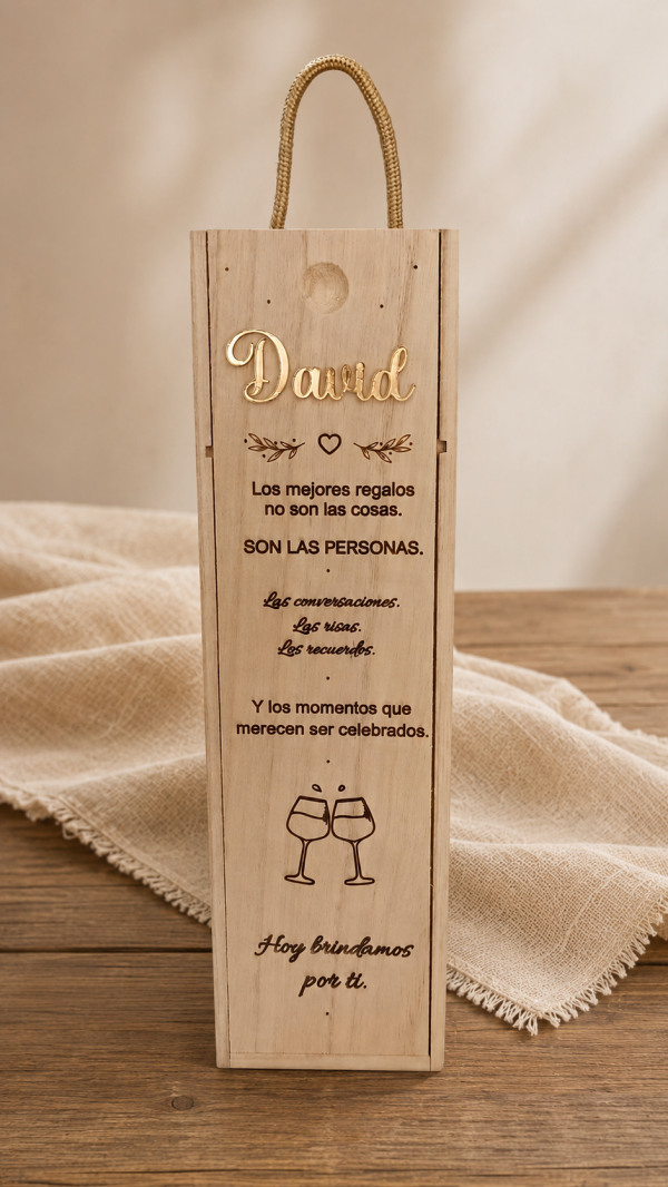 Caja de madera para vino personalizada